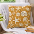 thumbnail image 3 of Pillow Covers 24x24 Set of 2, Starfish Orange Coastal Throw Pillow Covers Decorative Couch Cushion Cover, Summer Nautical Shell Beach Microfiber Soft Square Pillowcases for Bedroom Living Room Sofa, 3 of 9
