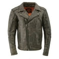 thumbnail image 4 of Milwaukee Leather MLM1515 Men's Classic Beltless Distressed Brown Leather Triple Stitched Motorcycle Biker Jacket XXX-Large, 4 of 10