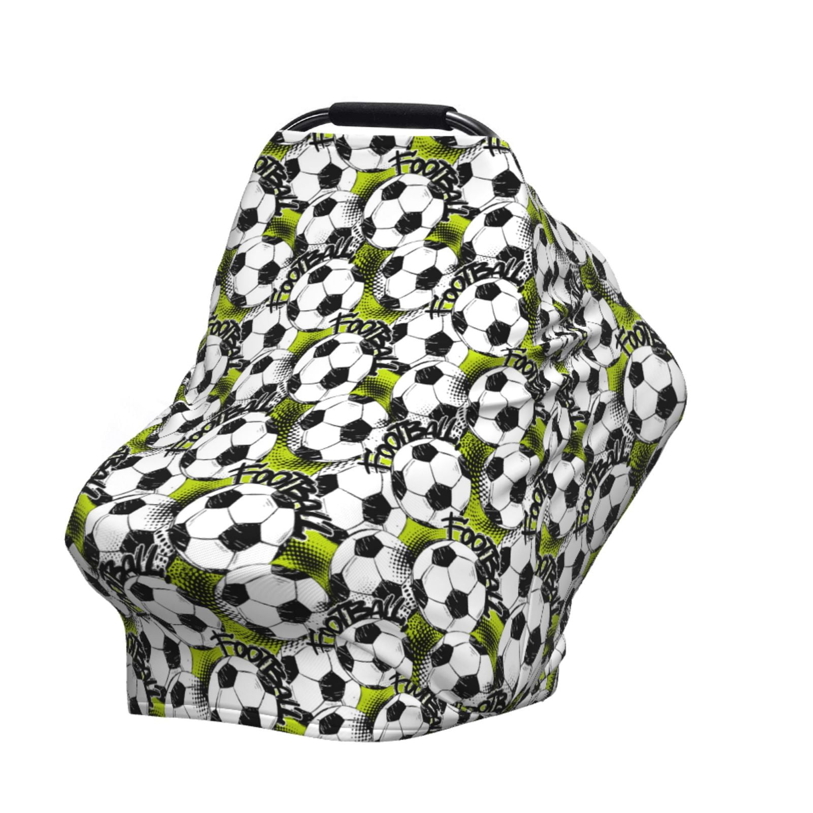 Fotbe Soccer and Football Pattern Car Seat Covers for Babies, Nursing Breastfeeding Cover Infant Carseat Canopy, Soft Stretchy Carrier Cover