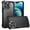 Black, variant on For iPhone SE 3/SE 2 iPhone 8/7 Case Metal Buttons Raised Lip + Tempered Glass