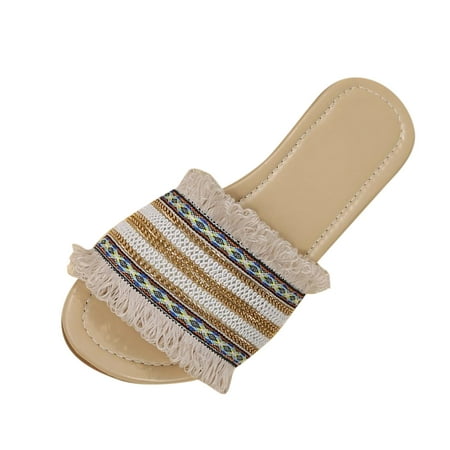 

Sandals Women Fashion Summer Women Slippers Flat Bottom Lightweight Colorblock Ethnic Style Casual Beach