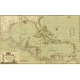 thumbnail image 2 of Vintage Maps 32x21 White Modern Wood Framed Museum Art Print Titled - Chart of the West Indies 1796, 2 of 4