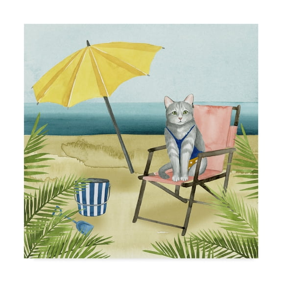 Trademark Fine Art 'Coastal Kitties II' Canvas Art by Grace Popp