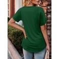 thumbnail image 4 of ONLYSHE Womens Summer Trendy Casual Blouse Tops Basic Tee Shirts Short Sleeve Loose Fit Tunic Shirts, 4 of 5