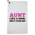 thumbnail image 1 of Aunt - Like A Mom, Only Cooler Hilarious Design Golf Towel with Carabiner Clip, 1 of 5