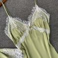 thumbnail image 4 of Lindreshi Womens Pajamas Sets Women's Fashion Lingerie Silk Lace Robe Dress Nightdress Nightgown Sleepwear, 4 of 5