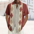 thumbnail image 2 of Sopiago Button Down Shirt Men Short Sleeve Casual Linen Shirts Summer Beach Dress Shirt Red,3XL, 2 of 4