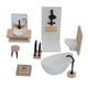 thumbnail image 5 of Juego de baño para casa de muñecas a escala 1:12, juguetes de simulación, escena de vida, bañera blanca, muebles de baño en miniatura, manualidades, 5 of 9