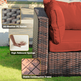 thumbnail image 2 of Gaildon 2 Pieces Patio Furniture Set, All Weather Outdoor Sectional PE Rattan, Patio Conversation Sets with Cushions for Garden Lawn Balcony Porch Deck, Red, 2 of 7