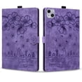 thumbnail image 2 of FJLBDE Case for Tecno MEGAPAD Pro 12 Inch 2025 with Stand, Card Slot, Embossed Flower PU Leather Folio Magnetic Cover with Pen Holder, Purple, 2 of 7