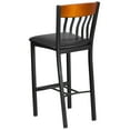 thumbnail image 4 of Emma + Oliver Vertical Back Metal Barstool, Cherry Wood, Vinyl Seat, Black/Cherry, 4 of 6