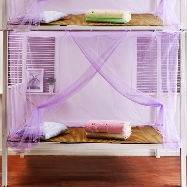 Overfox 4 Corners Mosquito Net Princess Lace Poster Bedding Canopy