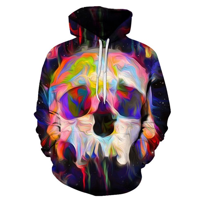 Sweat à Capuche Mode Imprimé 3D Motif Crâne pour Hommes