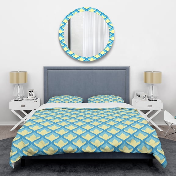 Designart 'Retro Pattern Abstract Design IX' Mid-Century Modern Duvet Cover Set