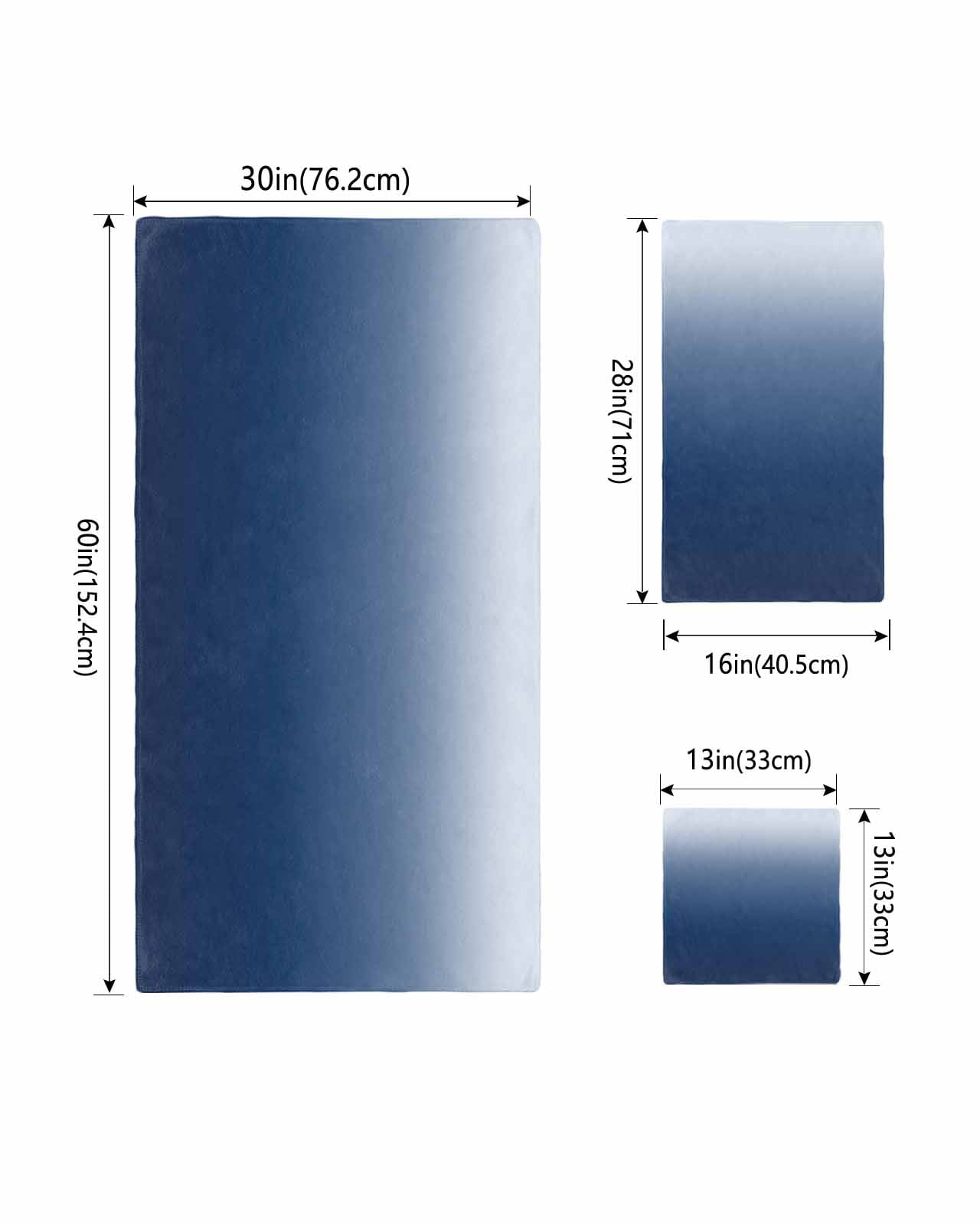 Navy Blue Ombre Bath Towels for Bathroom Set,Luxury Microfiber Towels Gifts for Women,Beach Kitchen Hand Hair Face Towel and Dish Washcloth,Modern Abstract Art Gradient Aesthetics Towels+Set