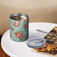 thumbnail image 3 of 12oz Coffee Tumblers Pioneer Flower Floral Print Pattern Stainless Steel Vacuum Insulated Travel Tumbler Coffee Cups Mug with Lid and Straw with Cleaning Brush for Cold & Hot Drinks, 3 of 5