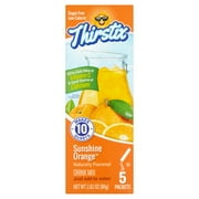 (6 Pack) Thirstix Drink Mix, Sunshine Orange, 2.82 Oz, 5 Packets, 1 Count