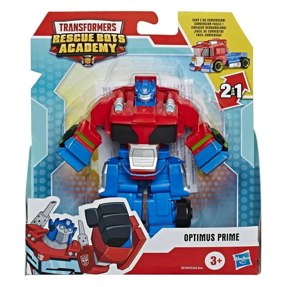 Playskool Heroes Transformers Rescue Bots Academy Optimus Prime Converting Toy, 4.5-Inch Action Figure, Toys for Kids Ages 3 and Up