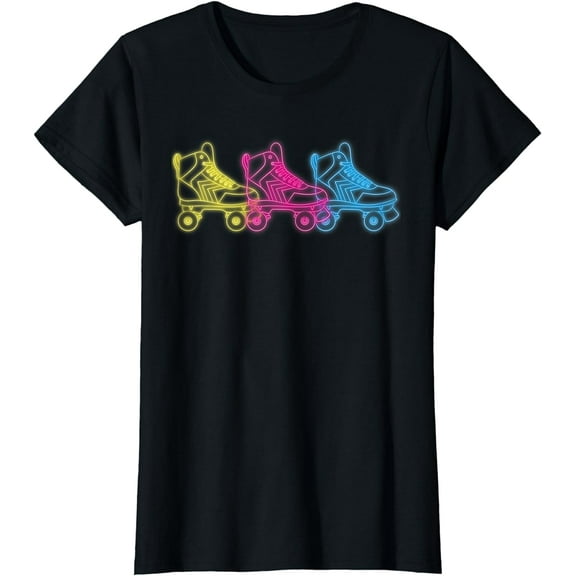 Womens Vintage Roller Skating Clothes Retro Skates 80s T-Shirt