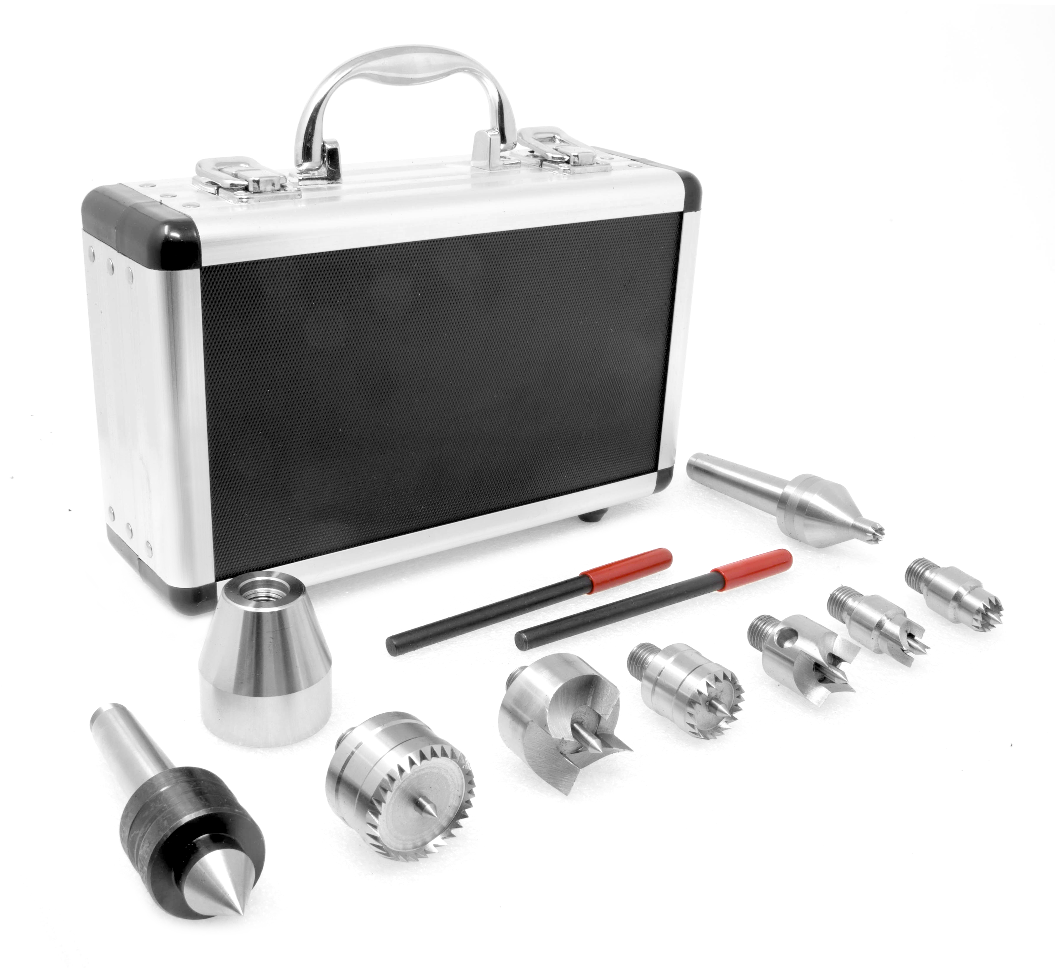 WEN 9-Piece MT2 Wood Lathe Drive and Live Center Kit with Aluminum Case, LA0009