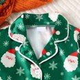 thumbnail image 4 of Enyan Toddler Girl Christmas Clothes Cute Santa Claus Print Button Up Shirt Top Pants Set for Loungewear Casualwear, 4 of 6