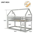 thumbnail image 4 of Aukfa Twin-over-Twin Bunk Bed - Wood Bunk Bed with House Roof for Kids - Gray, 4 of 8