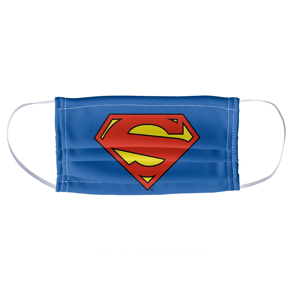 Superman New 52 Logo Shield 1-Ply Reusable Face Mask Covering, Unisex