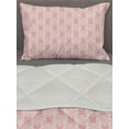 thumbnail image 3 of Pink Damask Comforter & Sham Bedding Set, Victorian Inspired Monochrome Floral Girly Delicate Repetitive Pattern, 3 pcs Duvet Set Microfiber Filling Quilt, 5 Sizes, Pale Pink and Ivory, by Ambesonne, 3 of 4