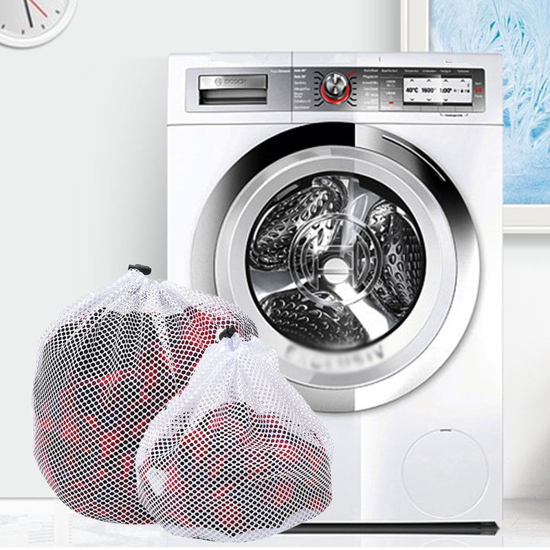 Cymax 4 Sizes Upgraded Drawstring Mesh Wash Bag for Washing Machine Durable Net 