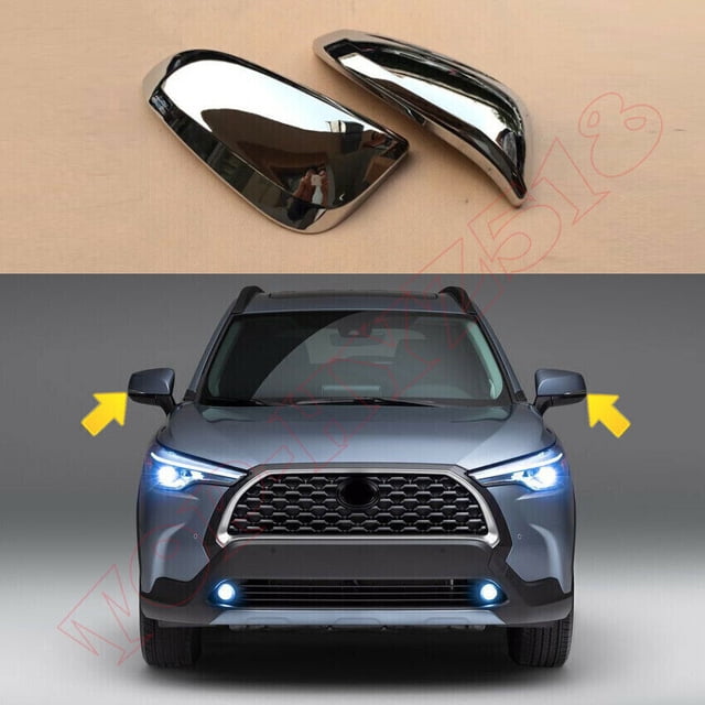 for Toyota for Corolla Cross 2022-2023 Chrome Side Door Rearview Mirror Cover Trim*2