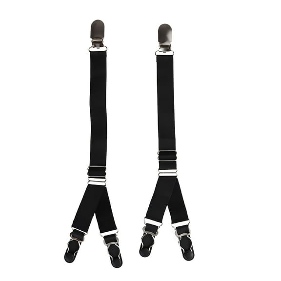 TELOLY Shirt Stays for Men Sock Garters Style Black