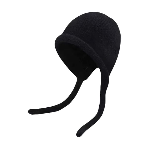 Womens Mens Winter Hat Cotton Knitted Cap Solid Color Knitting Cotton Cap Braid Ear Plus Warm Hat