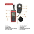 thumbnail image 2 of Illuminometer Light Meter 200,000 LUX Digital Luxmeter Luminance Lux Fc Test Max Min Illuminometers Photometer ,Clear Display, 2 of 7