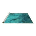 thumbnail image 2 of Ahgly Company Machine Washable Indoor Rectangle Oriental Turquoise Blue Industrial Area Rugs, 2' x 4', 2 of 4