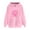 Pink-b, variant on Women's Christmas Small Print Pocket Shoulder Sleeves Long Sleeved Top Hooded Sweatshirt Pink M