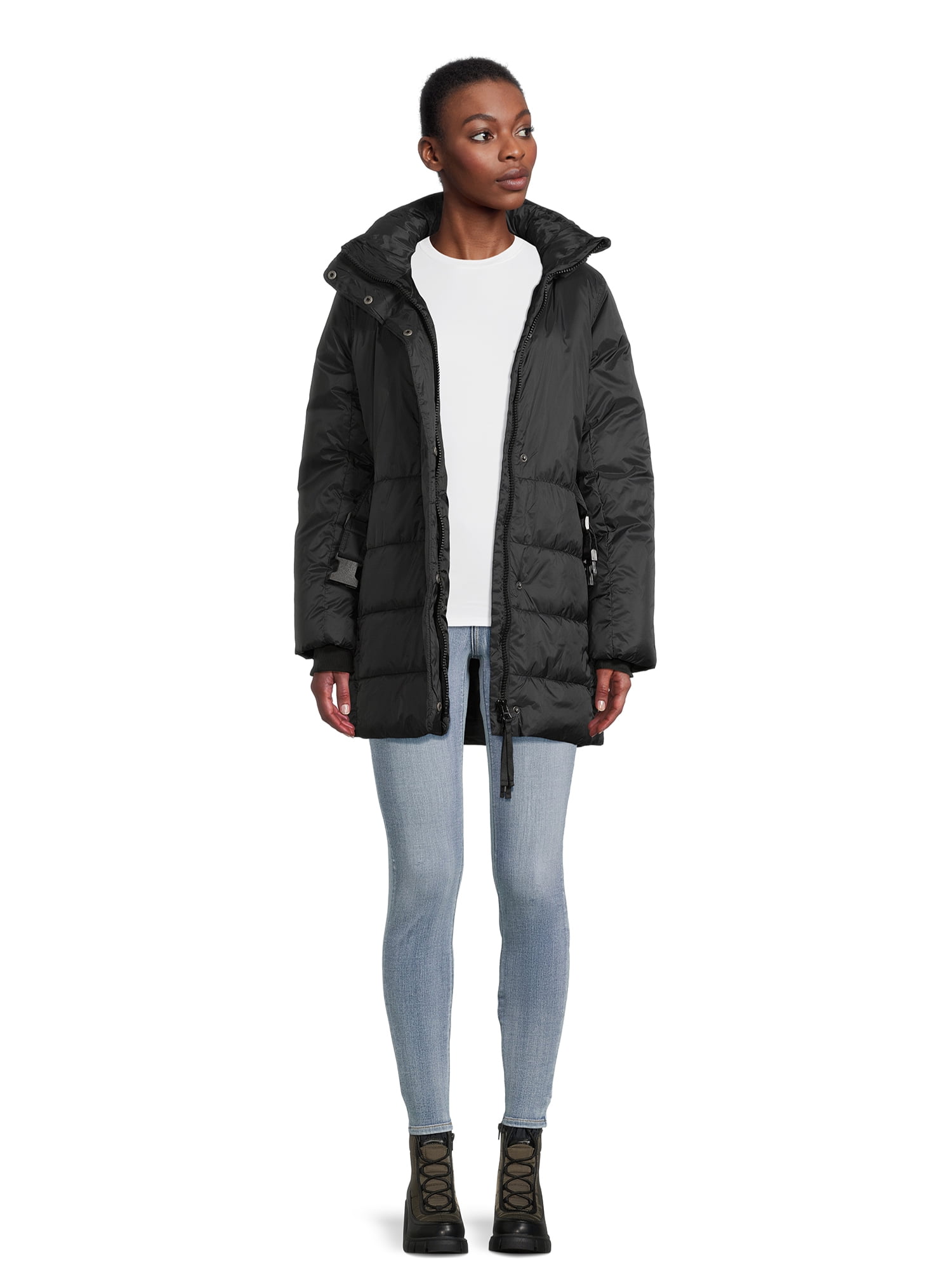 Swiss Tech Women’s Belted Heavyweight Puffer Jacket, Sizes XS-3X