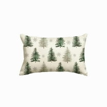 Uuowzo Christmas Printed Christmas Tree Lumbar Pillow Cover Holiday Decoration Indoor Christmas Decorations, Christmas Gifts for Family, Green