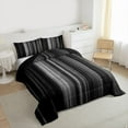 thumbnail image 3 of Homewish Laser Line Bedding Comforter Set,Modern Geometric Artwork Twin Comforter Sets,Gradient Gray Black Bedding Set For Men Women,Microfiber Bedroom Decor Reversible,2pcs, 3 of 8