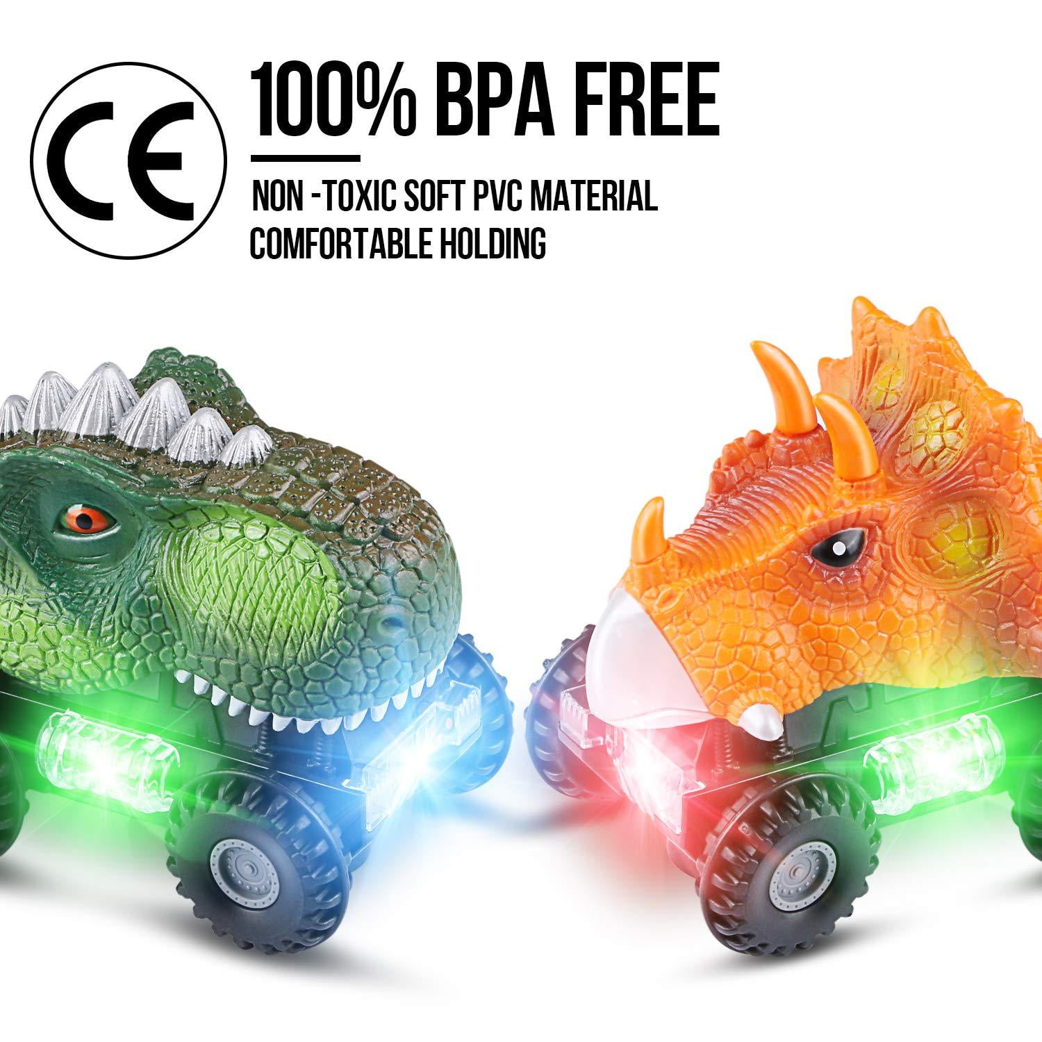Dino Cars Vehicles Playset Toddler Infant Early Education for Boys and Girls POAOVL Dinosaur Car Toys Cool Mist Spray Fun Kids Dinosaur Toy with Light /& Sound