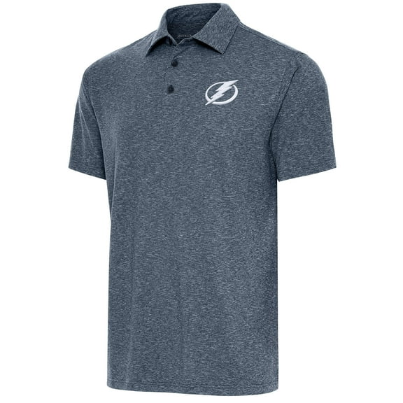 Men's Antigua  Heather Navy Tampa Bay Lightning Par Polo