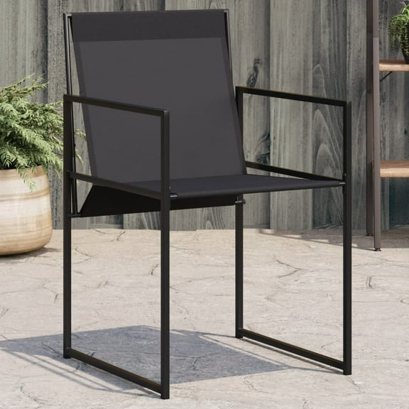 vidaXL Patio Chairs 4 pcs Black Steel and Textilene