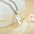 thumbnail image 4 of Sunsanly 1Pc/3Pcs Lightning Bolt Necklace Thunder Minimalist Pendant Thunder Pendant Chain Unisex Jewelry Charm Inspirational Gift, 4 of 8