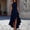 Navy Blue, variant on Women's Elegant Solid Color Halter A-Line Midi Dress – Asymmetrical Ruffle Hem, Spring/Summer Vacation Dress Gray,M