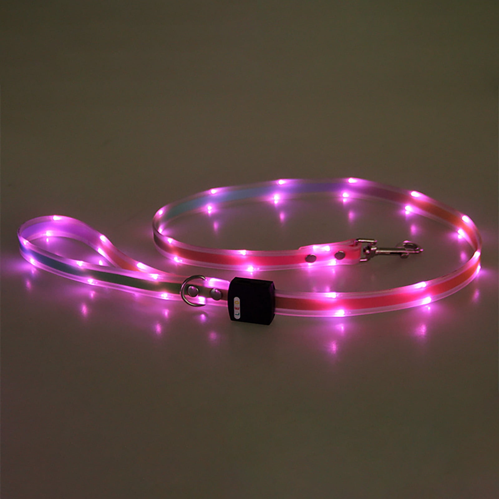 USB Rechargeable LED Dog Leash - 5FT Light Up Leash for Night Walking, Glow in The Dark Safety Lead with Reflective Stripes for Small Medium Large Dogs