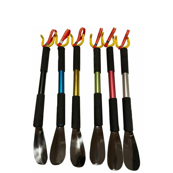 Creative Self Care Solutions Multi-use Dressing Tool with Adaptive Gripping  Hook and Long Handled Shoe Horn (Traveler Model)