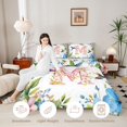 thumbnail image 3 of Castle Fairy Floral Letter M Hummingbird Twin Comforter Sets 3-Piece for Girls,Watercolor Animal Flower Bedding Set, 3 of 6