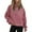 Pink, variant on Plus Size Women's Half Zip Fleece Sweatshirts Solid Color Pullover Tunic Tops Trendy Teens Preppy Clothes