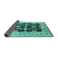 thumbnail image 2 of Ahgly Company Indoor Round Oriental Turquoise Blue Traditional Area Rugs, 8' Round, 2 of 4