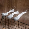 thumbnail image 5 of 24 Pcs Artificial Christmas Glitter Birds Simulation Birds Feather Mini Bird Decorative Fake Birds for Christmas Tree Craft Home Ornaments Garden Wedding Decoration (Silver), 5 of 6