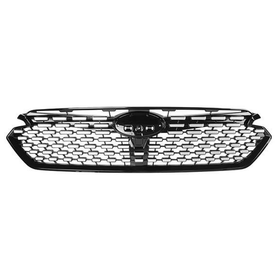 Ikon Motorsports Front Upper Grille Compatible with 2024-2025 Subaru Impreza Sport Style Gloss Black W/ Chrome ABS Plastic Replacement Front Bumper Hood Grill 1PC